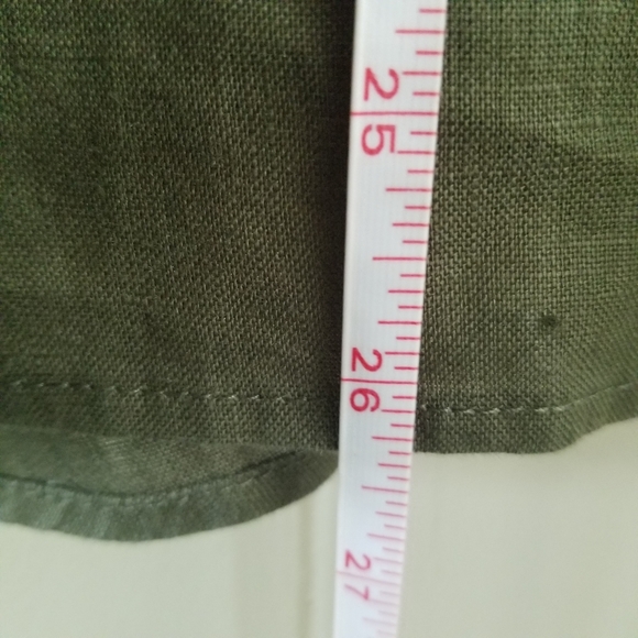 J. Jill green linen button up top small - Picture 5 of 7